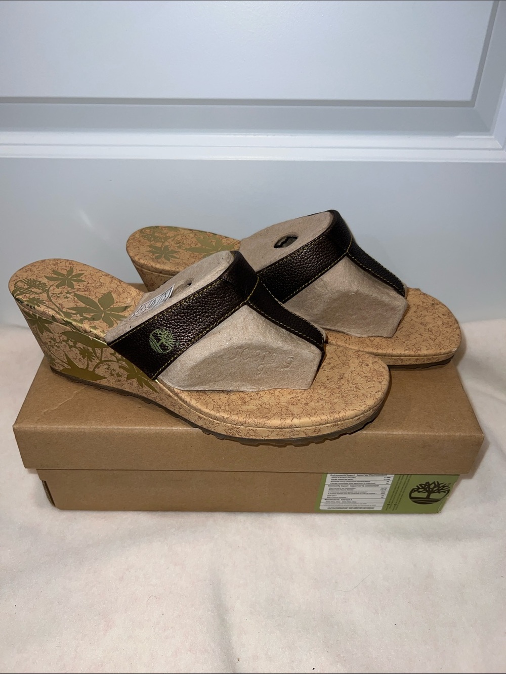 Timberland Women's Botanical Thong Cork Wedge Sandals Size 9 NIB